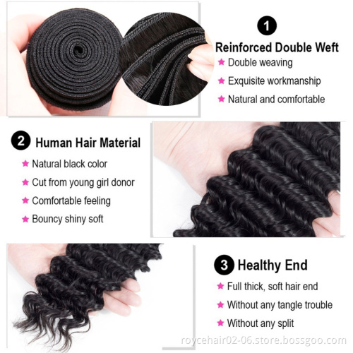 16 18 20 22 inches Original Peruvian Hair Weaves Pictures Deep Wave Curly 3 Bundles Deals